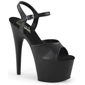 Pleaser Adore-709 – Sandales noires mates (talon 17,8 cm)