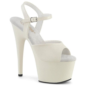 Pleaser Adore-709 – Sandales blanches mates (talon 17,8 cm)