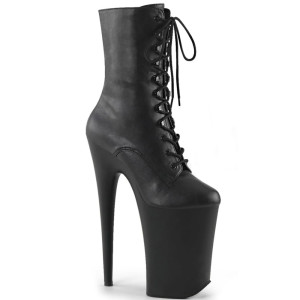 Pleaser Infinity-1020 - Bottines noires mates (talon 23 cm)