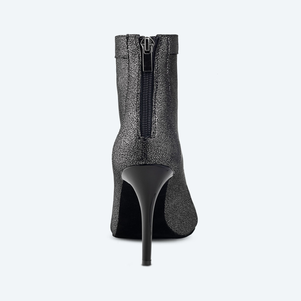 New York – Leather High Heel Booties (heel 9 cm) - 3