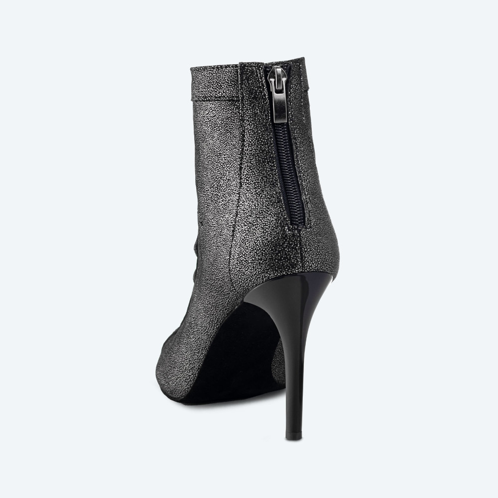 New York – Leather High Heel Booties (heel 9 cm) - 6
