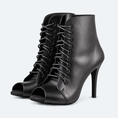 Releve Heels – Leather High Heel Booties (heel 10 cm)